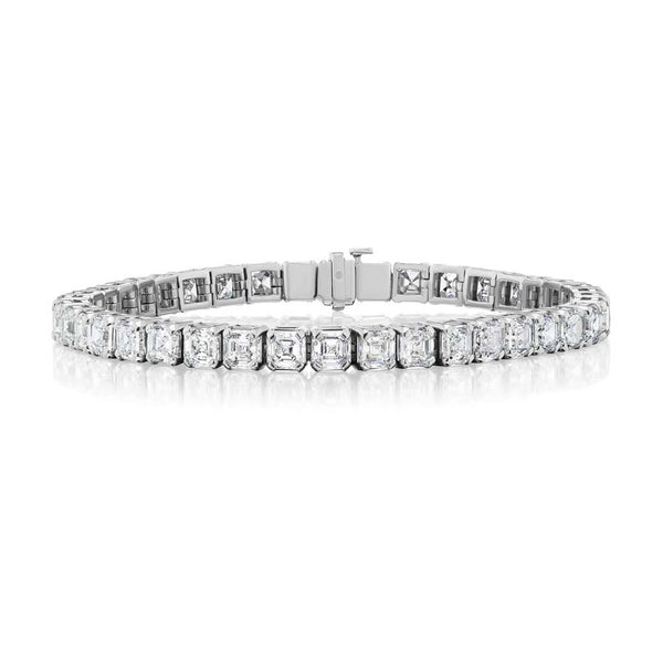 Asscher Cut Diamond Tennis Bracelet - 1